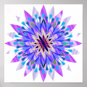 Póster Mandala Damask Lotus Flower Art Elegant