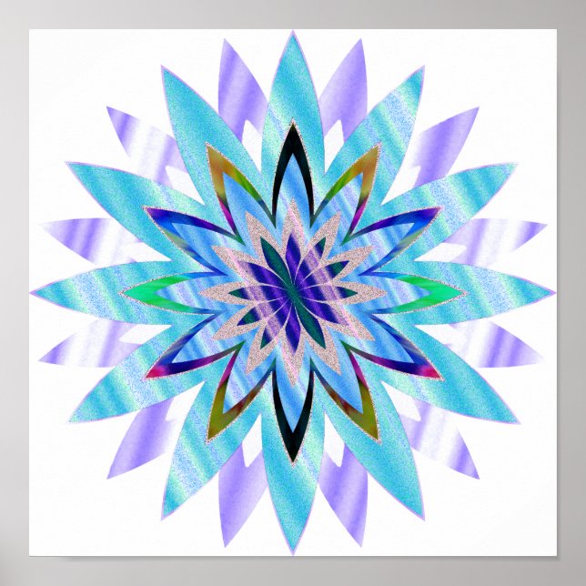 Poster Mandala Damask Lotus Flower Art Elegante (Frente)