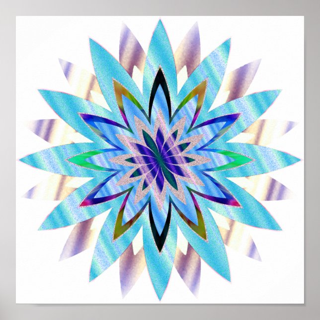 Poster Mandala Damask Lotus Flower Art Elegante (Frente)