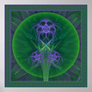 Póster Mandala das tulipas do absinto