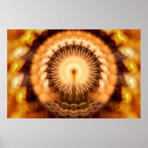Poster Mandala de Emanação Divina Âmbar Dourado
