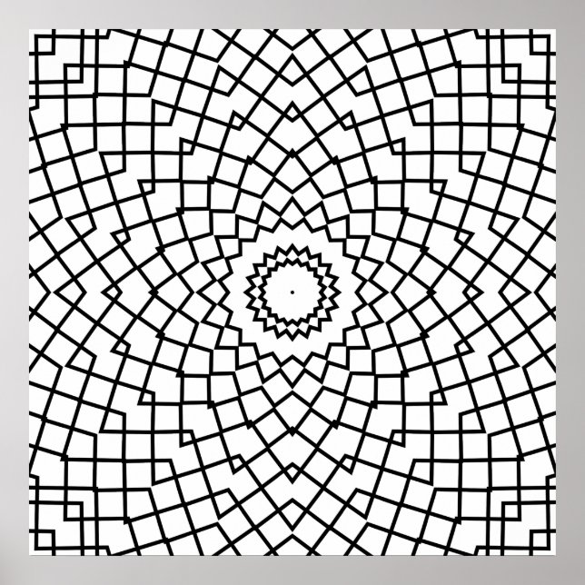 Poster Mandala de Grade Entrelaçada com Arte de Fluxo Ang (Frente)