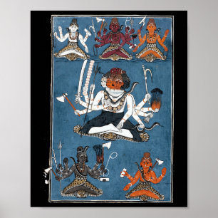 Poster Mandala de Meditação do Yoga Hindu Shiva