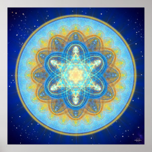 Póster Mandala de Merkaba da lua
