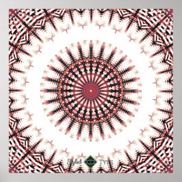Póster Mandalá de Onda Sonora com Espectro Invertido