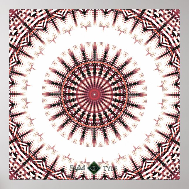Póster Mandalá de Onda Sonora com Espectro Invertido (Frente)