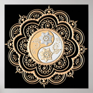 Poster Mandala de Ouro & Prata