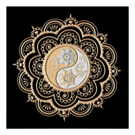 Póster Mandala de Ouro & Prata