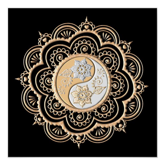 Póster Mandala de Ouro & Prata (Frente)