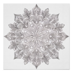 Póster Mandala de Pétala de Pena