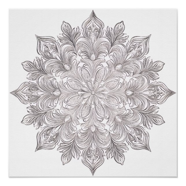 Póster Mandala de Pétala de Pena (Frente)