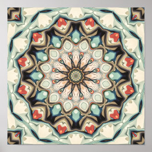 Poster Mandala de Tons Terrosos
