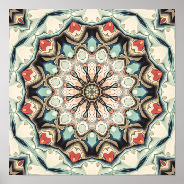 Poster Mandala de Tons Terrosos (Frente)
