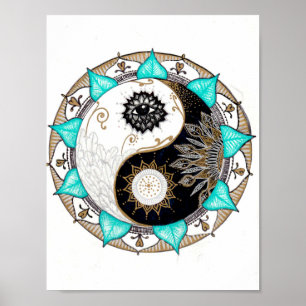 Poster Mandala de Yin Yang