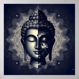 Poster Mandala do Buda de Dupla Natureza - Iluminação Cós