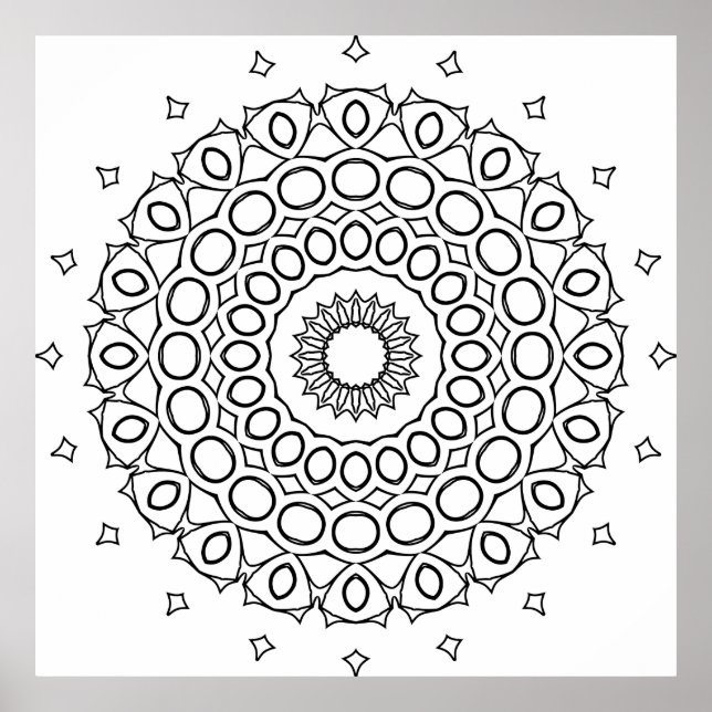 Poster Mandala do Círculo Orbital com Arte de Anel de Ace (Frente)