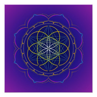 Póster Mandala do cubo da Vida e Metatron