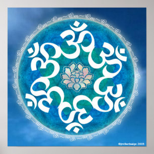 Póster Mandala do floco de neve do círculo do OM
