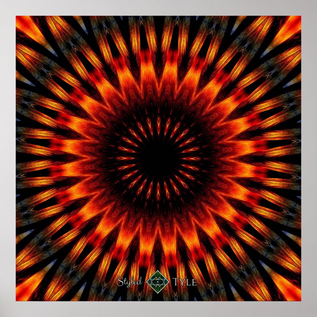 Póster Mandala do Pôr do Sol (Frente)