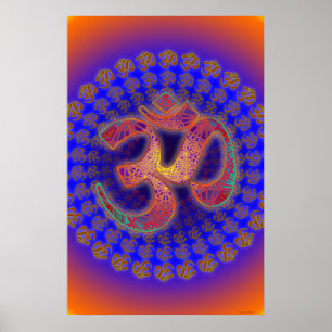 Póster Mandala do portal de Colorfield do símbolo do OM