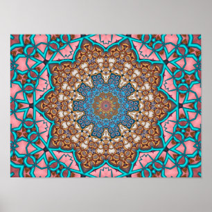 Poster Mandala do Sol Floral