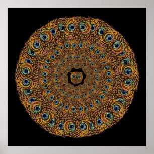 Poster mandala dos olhos das corujas