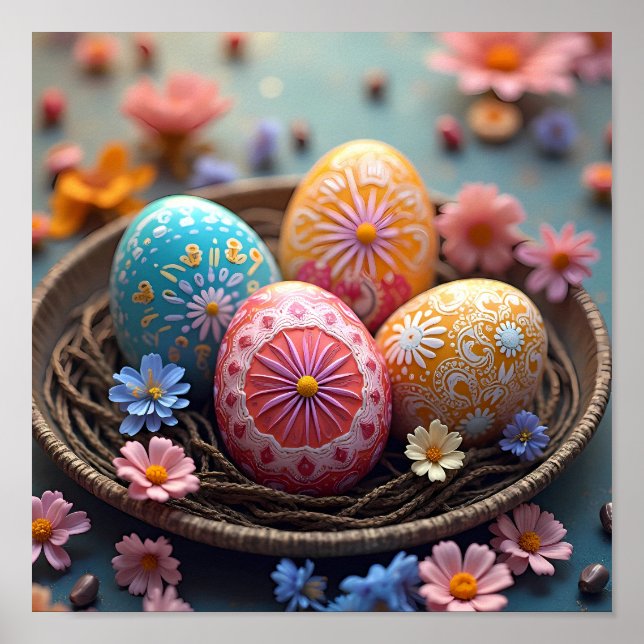 Poster Mandala Egg - Intrate Boho Floral Design (Frente)