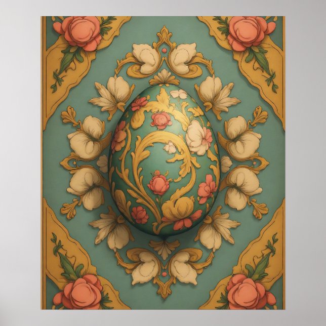Poster Mandala Egg - Intrate Boho Floral Design (Frente)