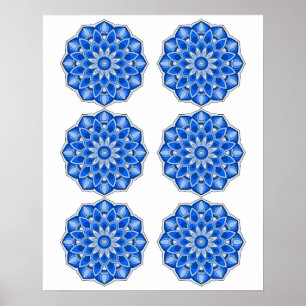Poster Mandala em azul