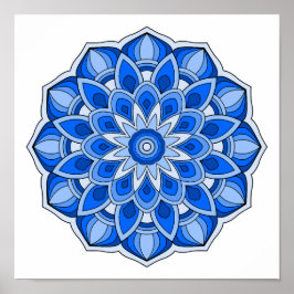Poster Mandala em azul