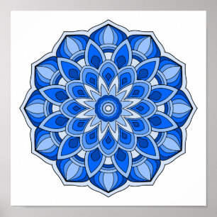Poster Mandala em azul