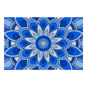 Póster Mandala em azul