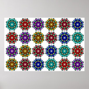 Poster Mandala em várias cores