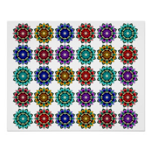 Póster Mandala em várias cores