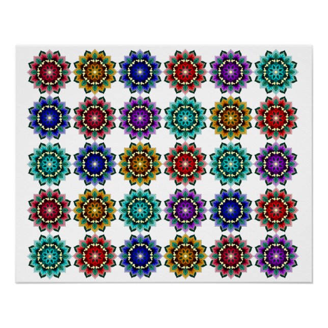 Póster Mandala em várias cores (Frente)