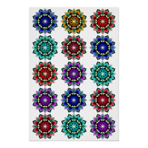 Póster Mandala em várias cores