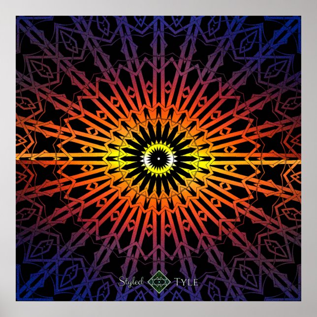 Póster Mandala Espelho 2 ( Arco-íris ) (Frente)
