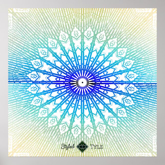 Poster Mandala Espelho Sombrio ( Arco-Íris ) (Frente)