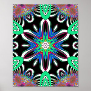 Poster Mandala Flor Elétrica