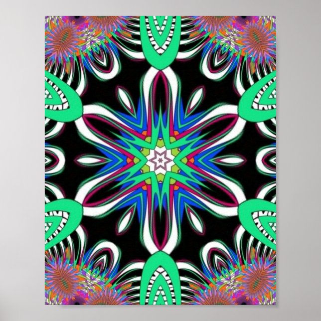 Poster Mandala Flor Elétrica (Frente)