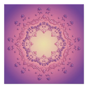 Póster Mandala floral étnica do inclinação
