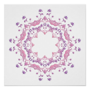 Póster Mandala. floral étnico