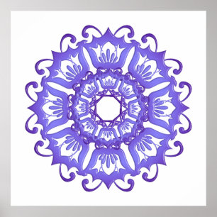 Poster Mandala floral violeta.