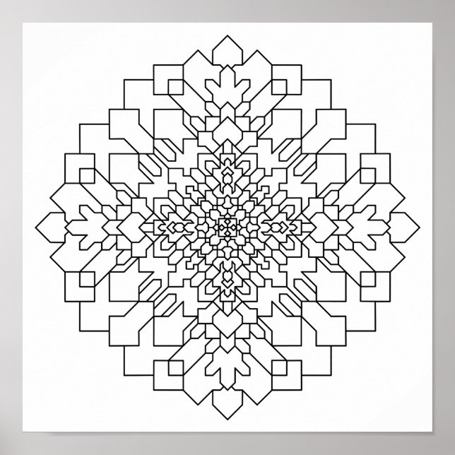 Poster Mandala Geoemétrica #15 (Frente)