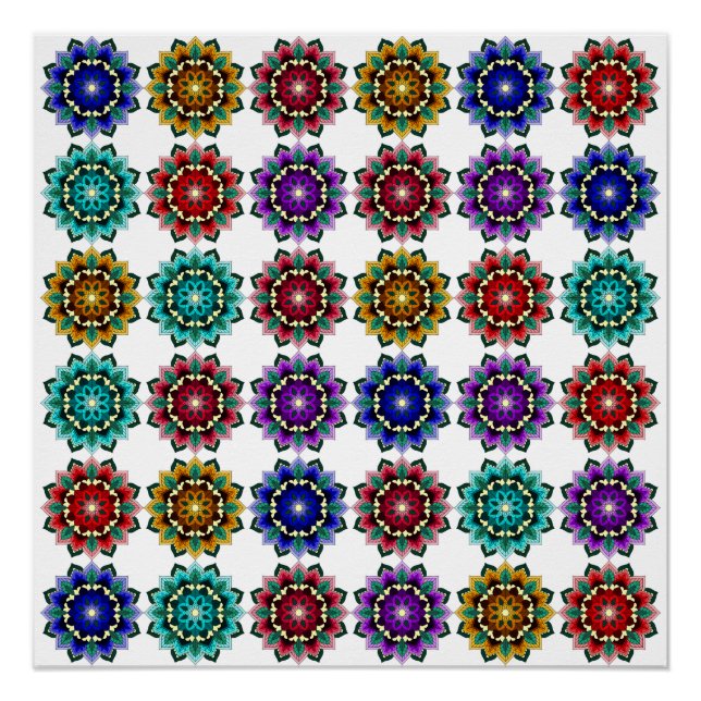 Póster Mandala in various colours (Frente)