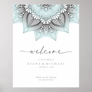 Poster Mandala Lace Wedding Lt. Blue ID968