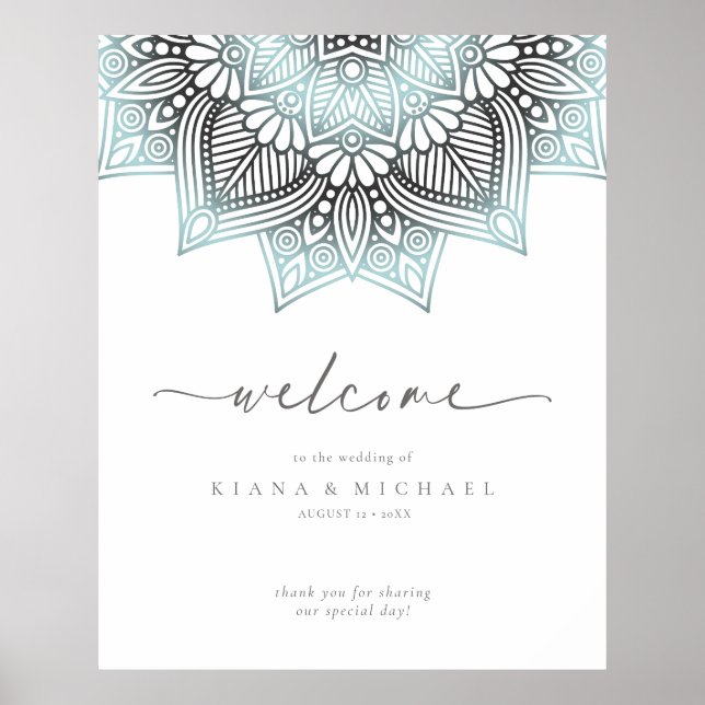 Poster Mandala Lace Wedding Lt. Blue ID968 (Frente)