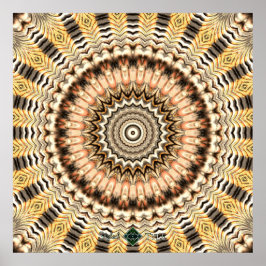 Póster Mandala Ondulações Douradas