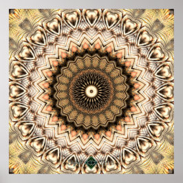 Póster Mandala Ondulações Douradas 2