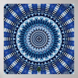 Poster Mandala Ondulações Prateadas